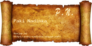 Paki Nadinka névjegykártya